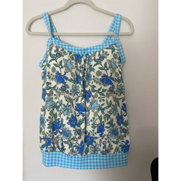 Lands' End Other - Lands' End Women's Floral Check Tankini Bathing Suit Top 8 D